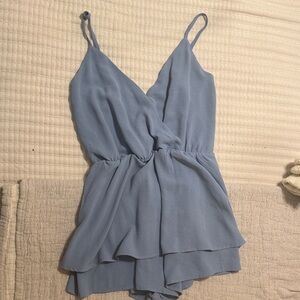 Fashion Nova Light Blue Strappy romper